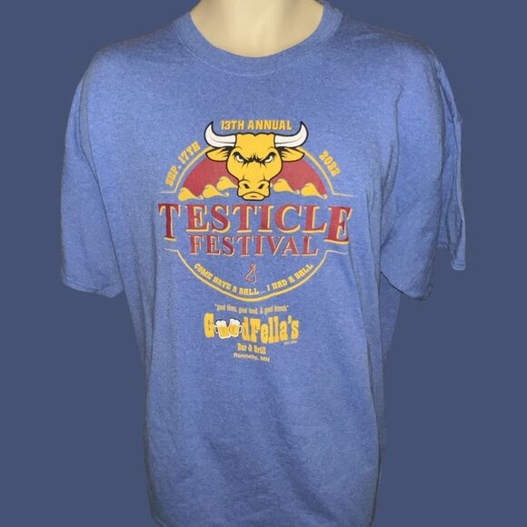 Unisex Port Company 13th Annual Testicle Festival Short Sleeve T Shirt XL #53 - Picture 1 of 3